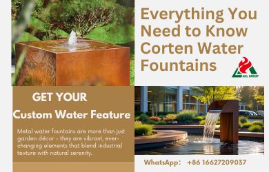 corten steel water feature